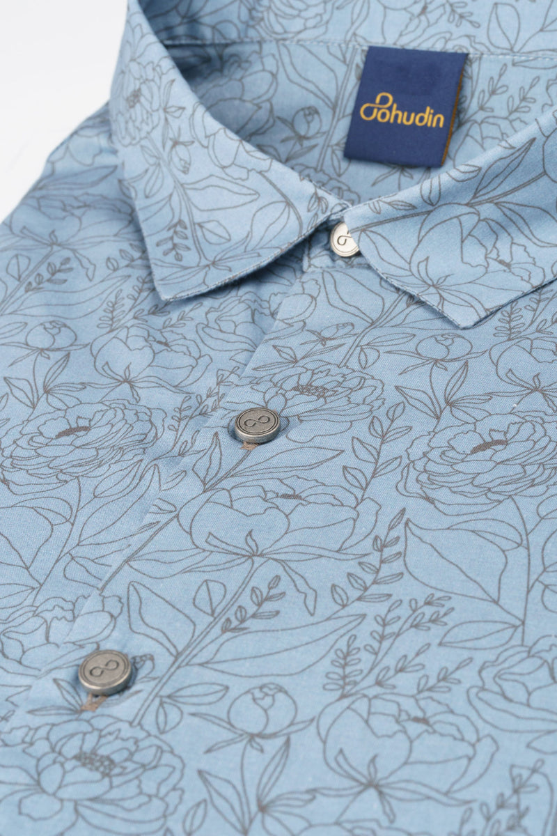 Shirt Voile - Flurin Distant Blue
