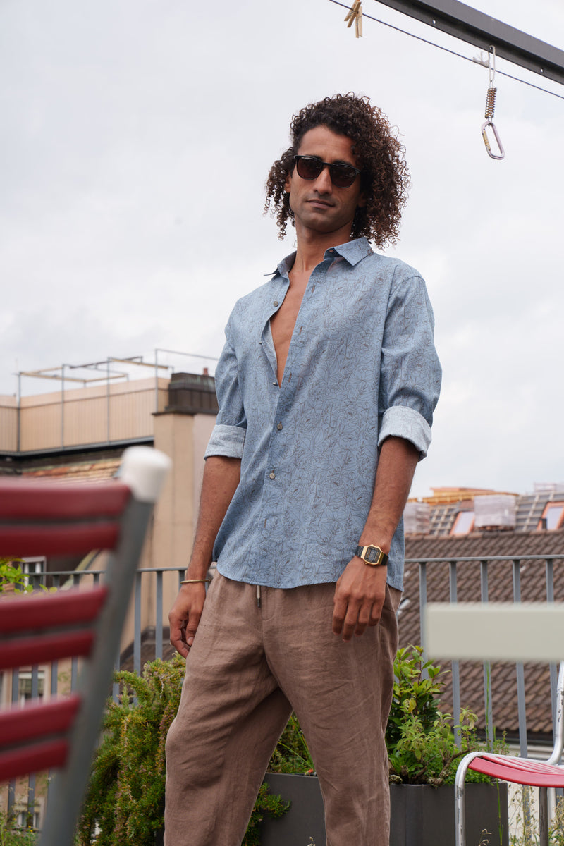 Shirt Voile - Flurin Distant Blue